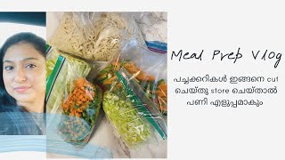 4 ദിവസത്തേക്കുള്ള Meal Prep Vlog||പച്ചക്കറികൾ ഇങ്ങനെ cut ചെയ്തു store ചെയ്‌താൽ പണി എളുപ്പമാകും