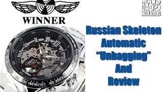 Chinese Gold! | Winner Russian Skeleton Chinese Automatic | Not Waterproof At All Unbox \u0026 Review