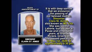 Simonise Clara St. Aimee ~ Short Obituary