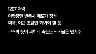 1207 하락중엔 반등시 매도가 정석 / 미국, 야근 조금만 해봐야 할 듯 / 코스피 풋이 다소 과한듯 - 지금은 만기주