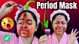 🤢I Applied My Own Period Blood On My Face To Test Period Masking For Fair Skin 🤔Viral Trend Testing*