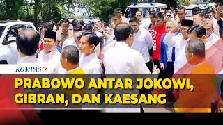 Prabowo Antar Jokowi, Gibran, dan Kaesang ke Mobil usai HUT Gerindra