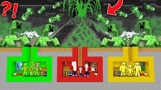 JJ, Mikey and Banana Kid FAMILY DOOMSDAY BUNKER vs CREEPER TORNADO in Minecraft Maizen!