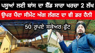 ਪਸੂਆਂ ਲਈ ਬਾਂਸ ਦਾ ਸ਼ੈੱਡ ਸਾਰਾ ਖਰਚਾ 2 ਲੱਖ | MORDEN DAIRY SHED | COW SHED | DAIRY SHED