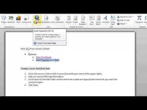 Adding Internal Document Links in Microsoft Word Adding Internal Document Links in Microsoft Word