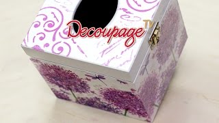 Decoupage - Chustecznik w kwiaty czosnku - Instrukcja krok po kroku