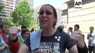 Sanders Backers Rally As DNC Opens