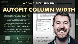 EXCEL PRO TIP: Autofit PivotTable Column Width