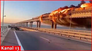 Anbaan video of the violent explosion on the Crimean bridge