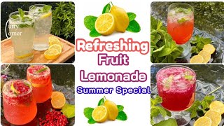 Fruit Lemonade |Refreshing Lemon Drinks | Lemonade Recipes|4 Refreshing Healthy Summer Drinks