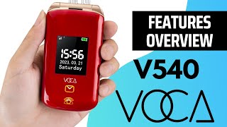 VOCA V540 Features Overview - Android Senior Phone - Big Button Senior Flip Phone [4K]