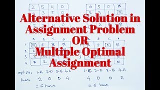 Alternative Solution in Assignment Problem | Multiple Optimal Assignment (Lecture.35)