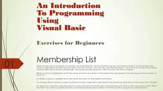 Introduction To Programming Using Visual Basic - Membership List