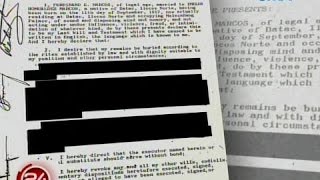24 Oras: Last will and testament ni Dating Pangulong Marcos, inilabas ng pamilya Marcos