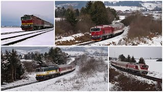 Vlaky Slovensko - Zvolenské Retrovky a prievidzské Sedmičky v zasneženom Turci #train #railway #snow