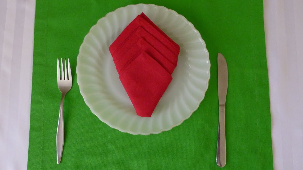 Napkin Folding Diamond Youtube