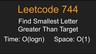 Find Smallest Letter Greater Than Target - Leetcode 744 - Python