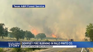 Evacuations encouraged in Palo Pinto County amid fire