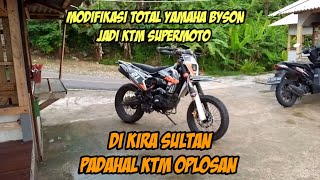 sadis !!! Yamaha Byson disulap jadi KTM supermoto (review)