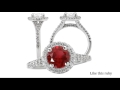 47 18k496 100 18k 6.5mm round ruby engagement ring with natural diamond halo