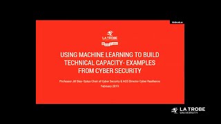 Detecting botnet activity using machine learning - Professor Jill Slay
