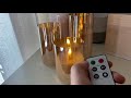 Eywamage Glass Flameless Candles with Remote Flickering Real Wax Wick