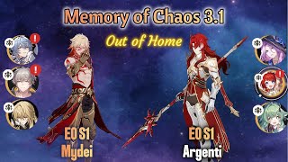 [V2] E0 S1 Mydei \u0026 E0 S1 Argenti Vs Out of Home | Memory of Chaos Stage 12 gameplay showcase