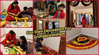 Vlog / గృహప్రవేశం కోసం మేమంతా కలిసి ఇంటిని ఇలా Decorate చేశాము / Kadapa Tradition For HouseWarming