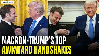 Top Moments From Trump \u0026 Macron's Meet, From Knee-Slaps To 'Tug Of War' Handshake