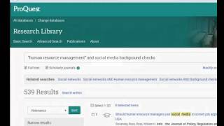 How to Perform a Basic Search in ProQuest