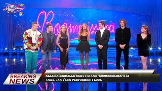 Alessia Marcuzzi debutta con 'Boomerissima' e si  come una vera performer: i look