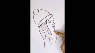 HOW TO DRAW A GIRL WITH CAP - EASY BEAUTIFUL DRAWING STEP BY STEP