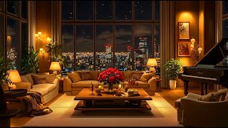 Cozy Apartment in TOKYO ❄ Snowy Night with Smooth Jazz \u0026 Fireplace Sounds to Deep Sleep