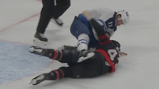 Adam Lowry Doesn't Like Tyler Kleven Hit On Mason Appleton