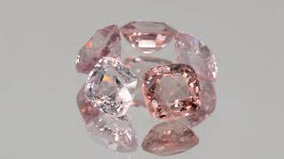 Pale pink spinels Lot over 5.50 ct. Cushion cut.