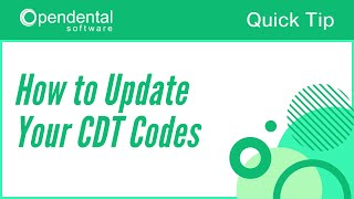 QuickTip: How to update CDT codes