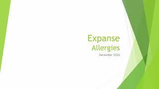 Expanse Allergies