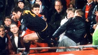 Eric Cantona kung-fu kick on Crystal Palace fan