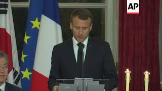 SKorean President Moon at Elysee Palace for dinner with Macron