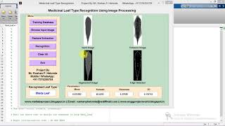 Medicinal Leaf Recognition and Classification Using Image Processing Matlab Project Code