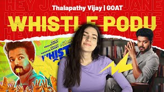 Russian Girl Reacts : Whistle Podu Lyrical Video | The Greatest Of All Time