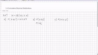 S2 Ch1 Ex7 Solving problems using the cumulative binomial distribution table.