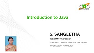 Introduction to Java Programming | Object Oriented Programming | SNS Institutions