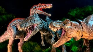 Jurassic world  T.Rex vs Giga vs Spino Stop Motion