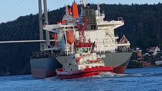 @shipsandboatspassingbyonth3109 Ship Nordtajo. Tug Belos. Skipet Nordtajo. Taubåt Belos.