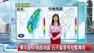 各地晴朗酷熱 午後外出留意大雷雨│中視午間氣象 20190728