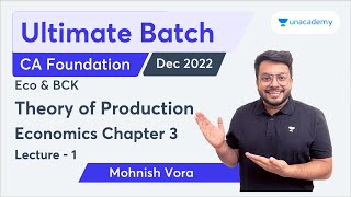 L1 | Theory of Production | Economics Chapter 3 | Mohnish Vora | Unacademy CA Foundation