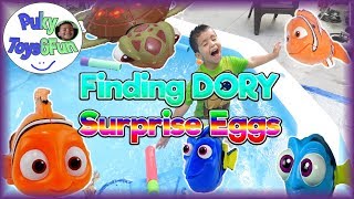 Finding Dory Surprise Eggs Toys Hunt for SWIMMING POOL Summer FUN -Puky Toys&Fun