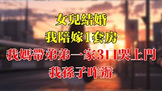 女兒結婚我陪嫁1套房，我媽帶弟弟一家3口哭上門：我孫子咋辦？#為人處世#婚姻#情感故事#愛情#故事#小說