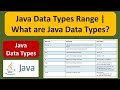 Java Data Types Range | What are Java Data Types? | Java Tutorial